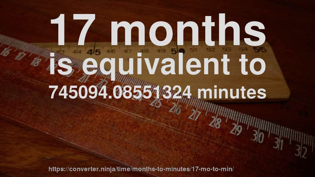 17 months is equivalent to 745094.08551324 minutes