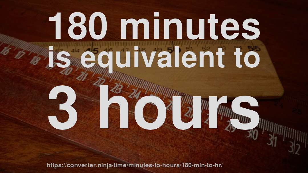 180 minutes is equivalent to 3 hours