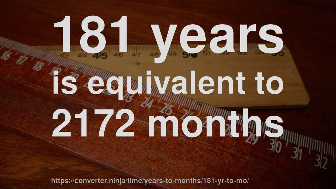 181 years is equivalent to 2172 months