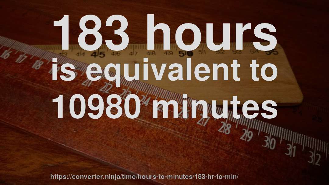 183 hours is equivalent to 10980 minutes