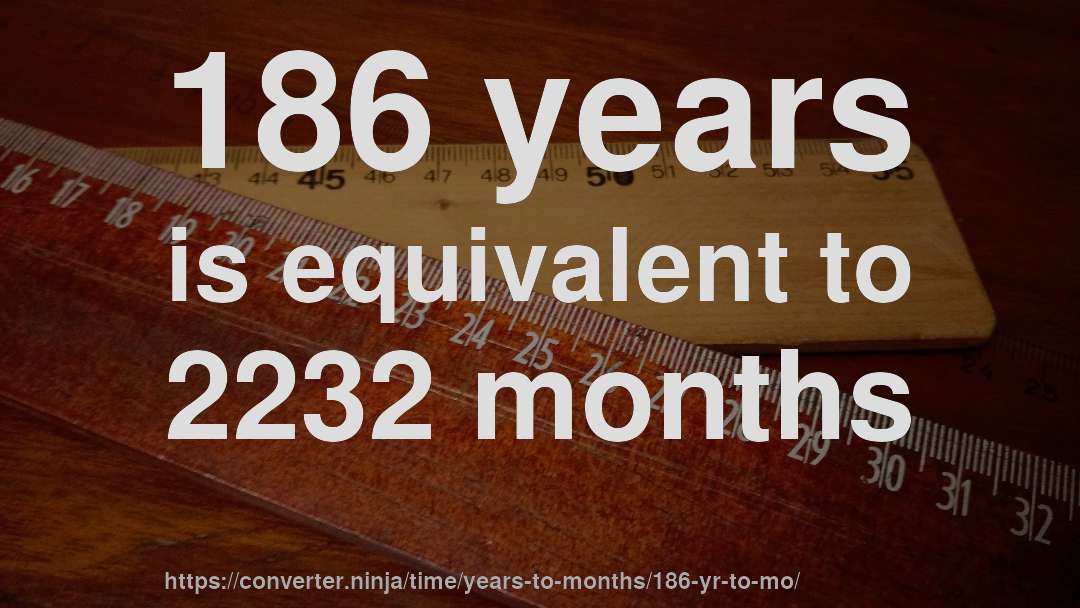 186 years is equivalent to 2232 months