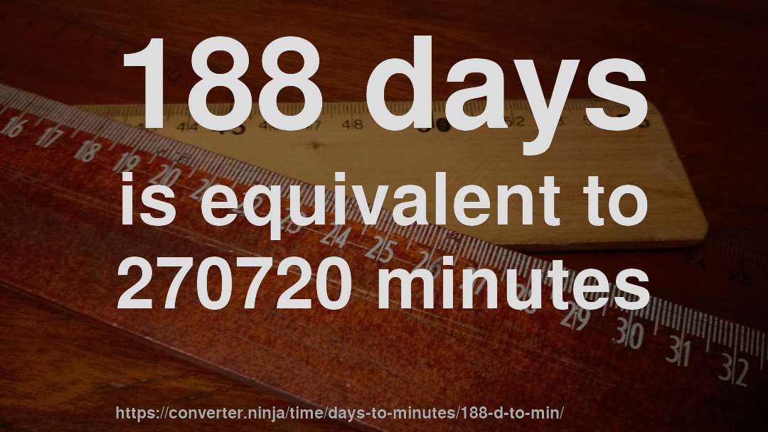 188 days is equivalent to 270720 minutes