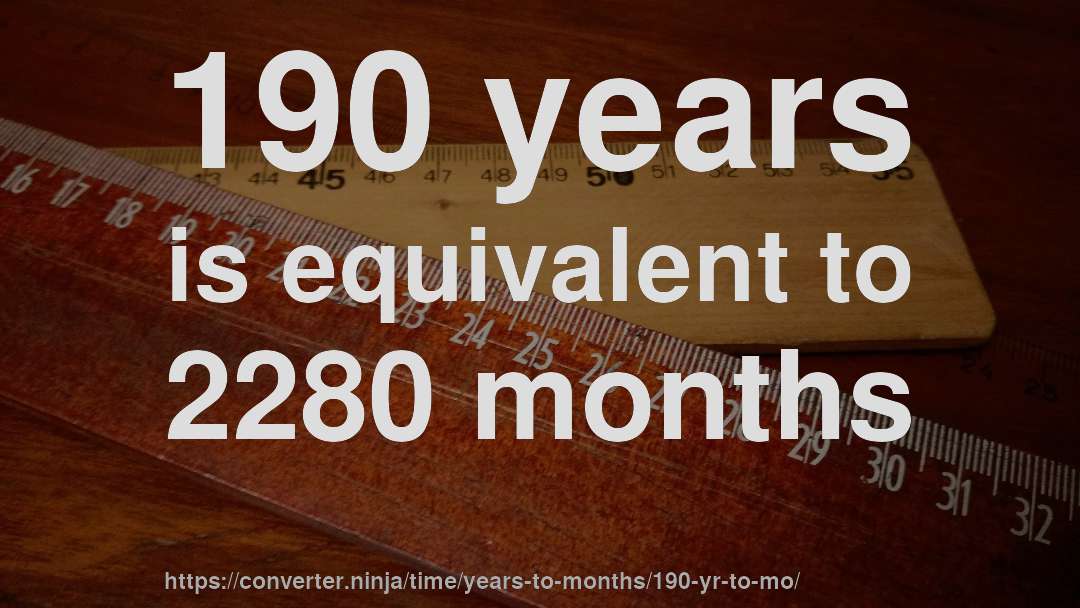 190 years is equivalent to 2280 months