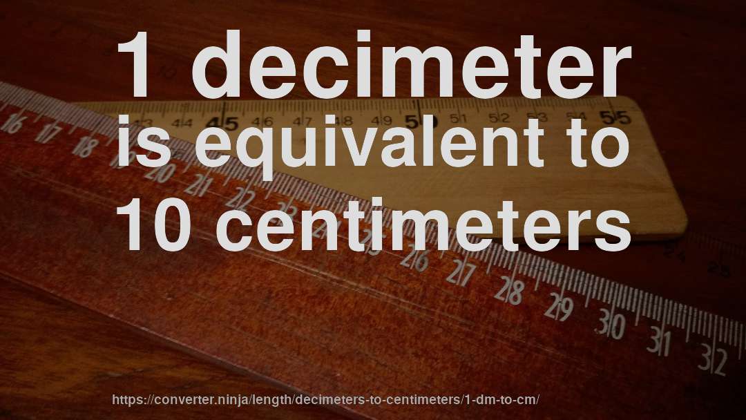 1 decimeter is equivalent to 10 centimeters