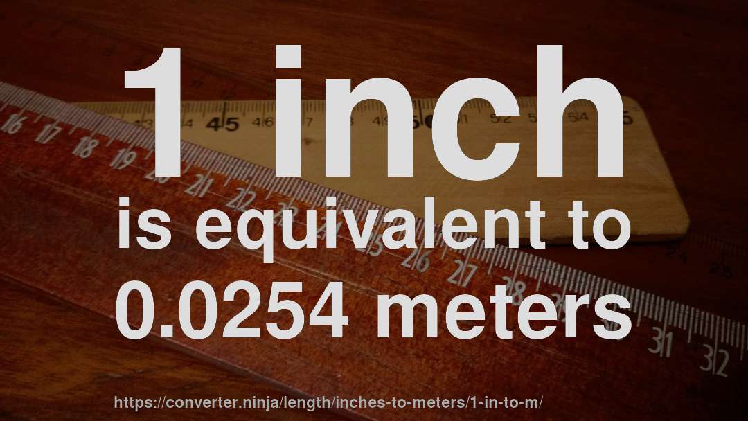 1 inch is equivalent to 0.0254 meters
