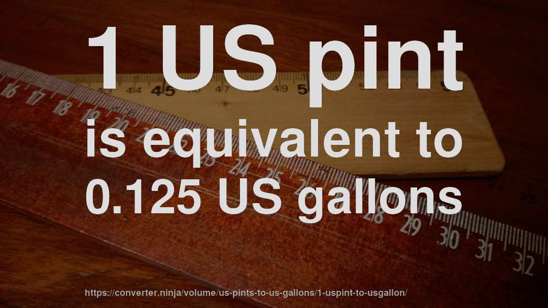 1 US pint is equivalent to 0.125 US gallons