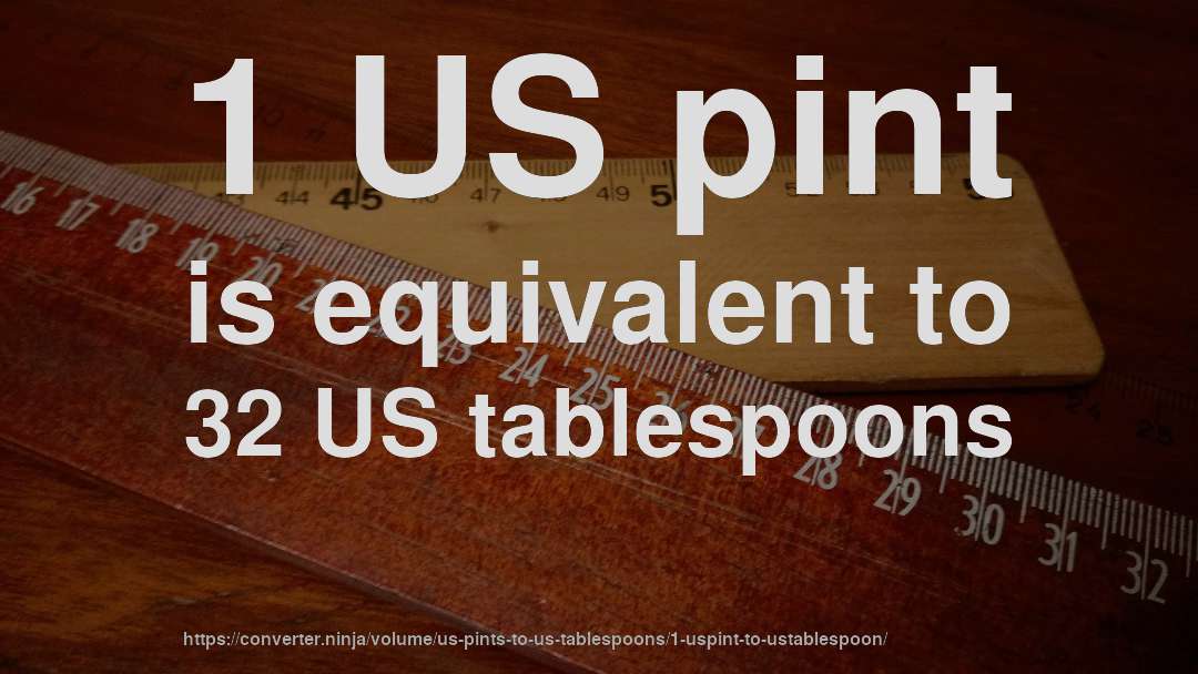 1 US pint is equivalent to 32 US tablespoons