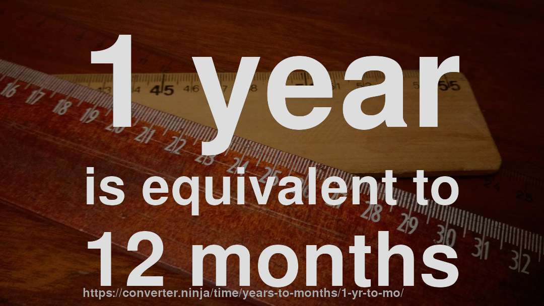 1 year is equivalent to 12 months