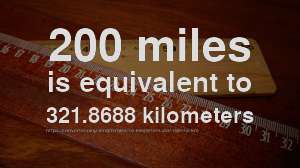 200 miles to km