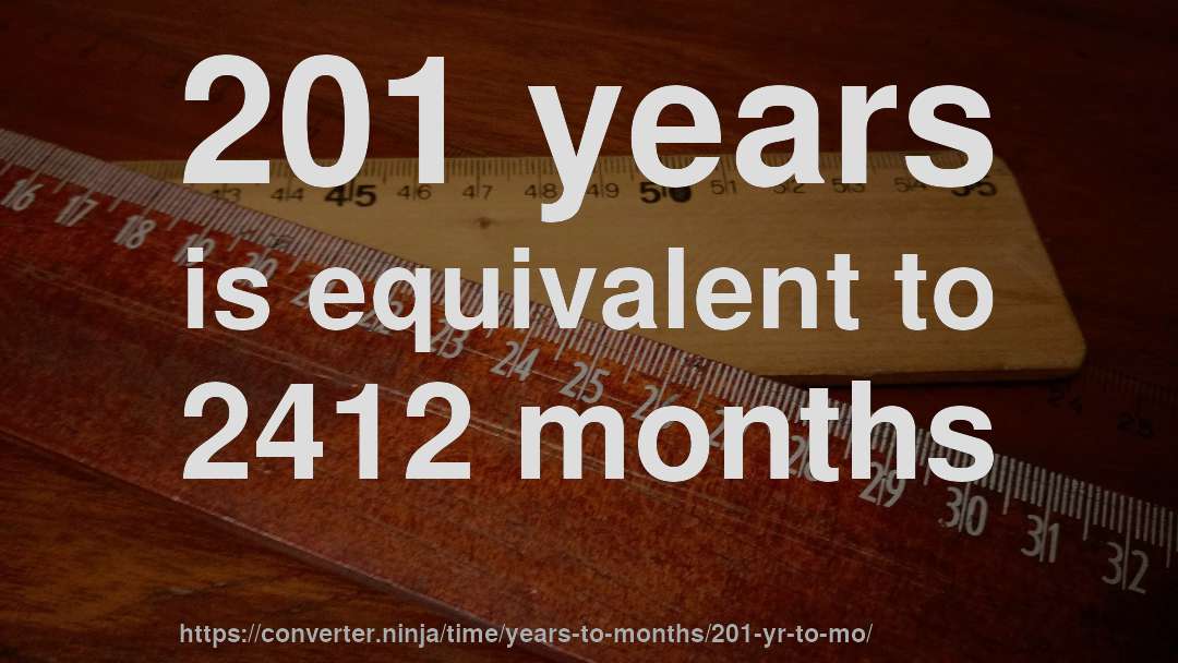 201 years is equivalent to 2412 months