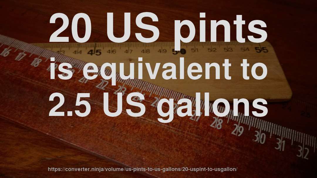 20 US pints is equivalent to 2.5 US gallons