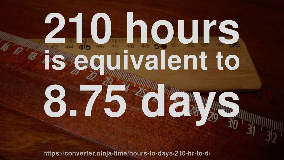210 hours is equivalent to 8.75 days