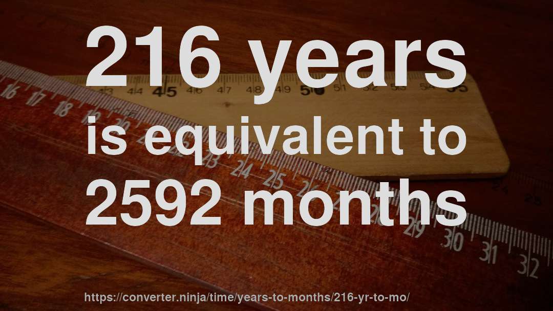 216 years is equivalent to 2592 months