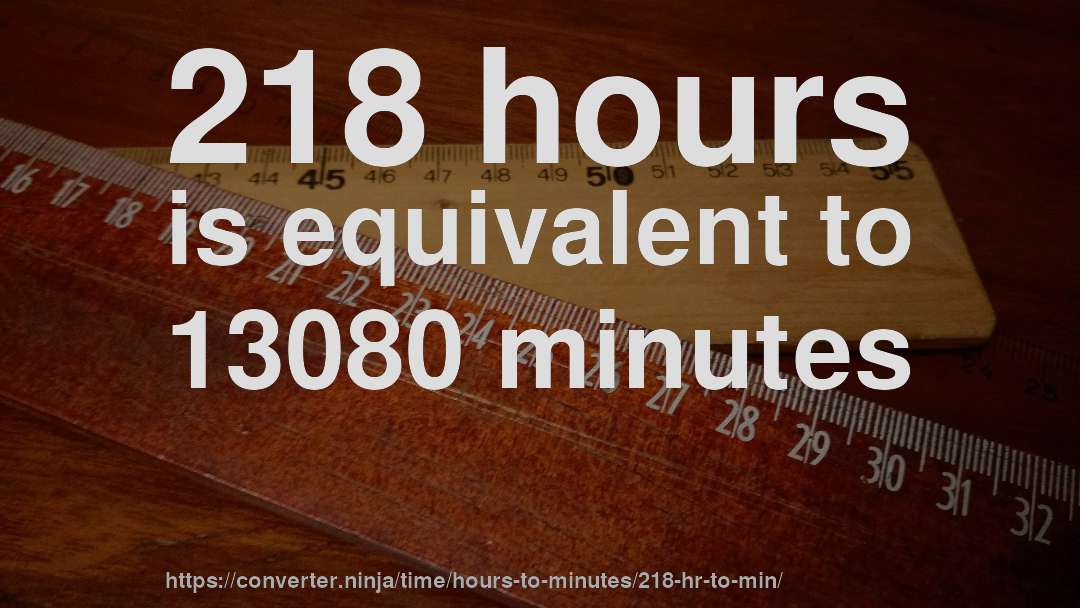 218 hours is equivalent to 13080 minutes