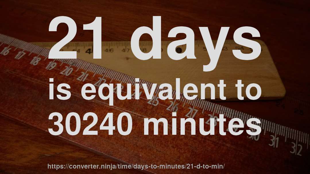 21 days is equivalent to 30240 minutes