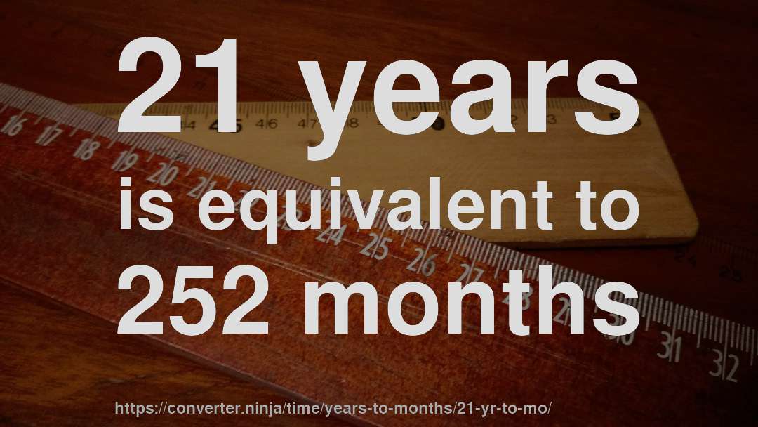 21 years is equivalent to 252 months