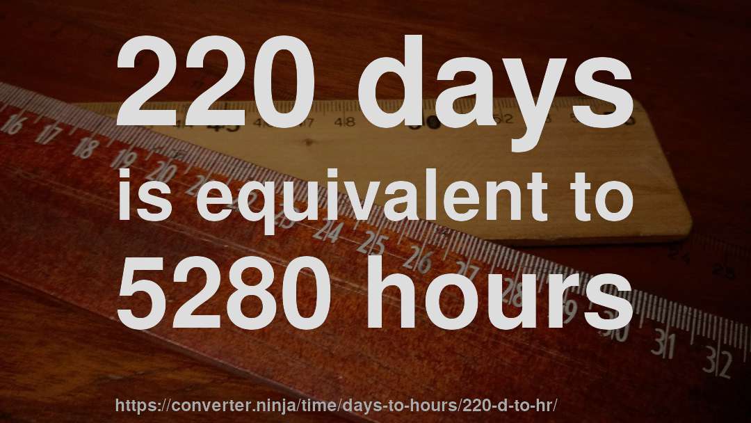 220 days is equivalent to 5280 hours
