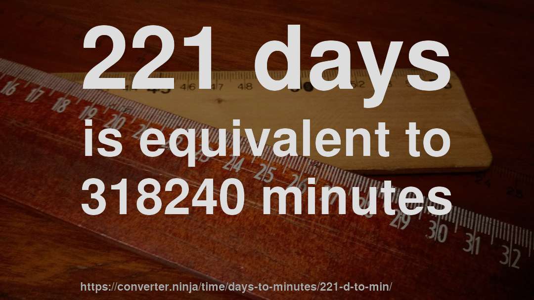 221 days is equivalent to 318240 minutes