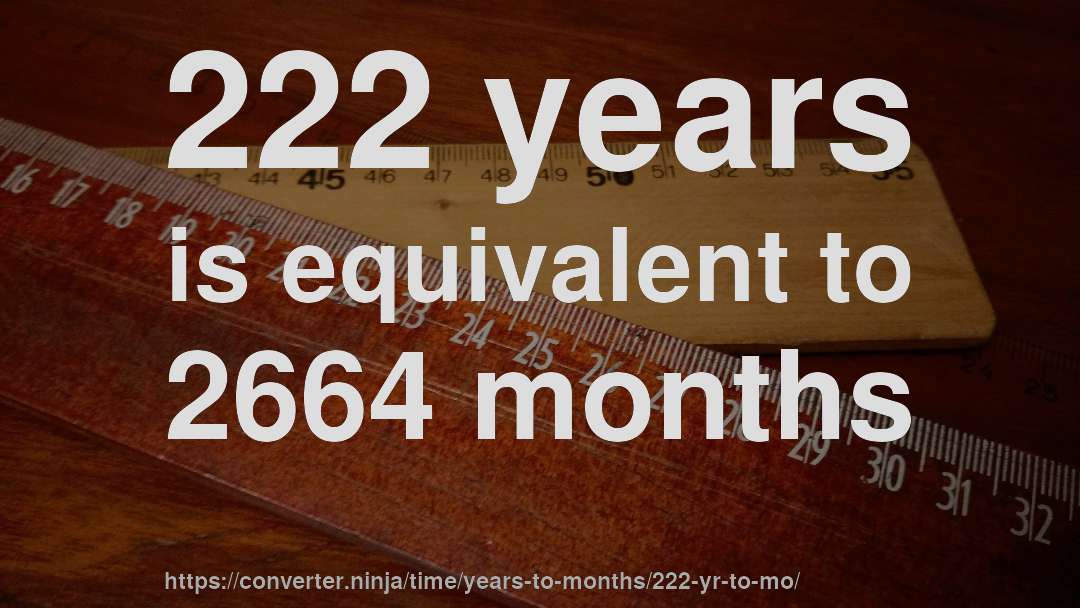 222 years is equivalent to 2664 months