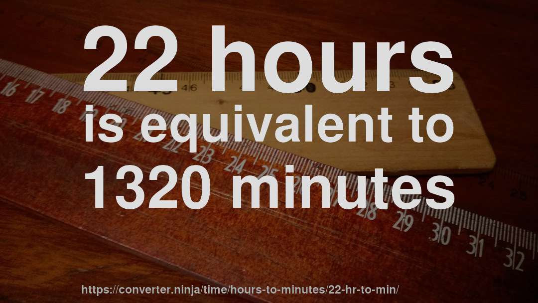 22 hours is equivalent to 1320 minutes