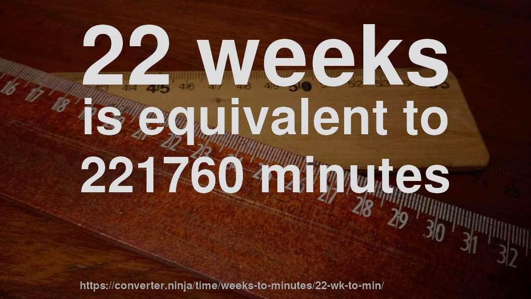 22 weeks is equivalent to 221760 minutes