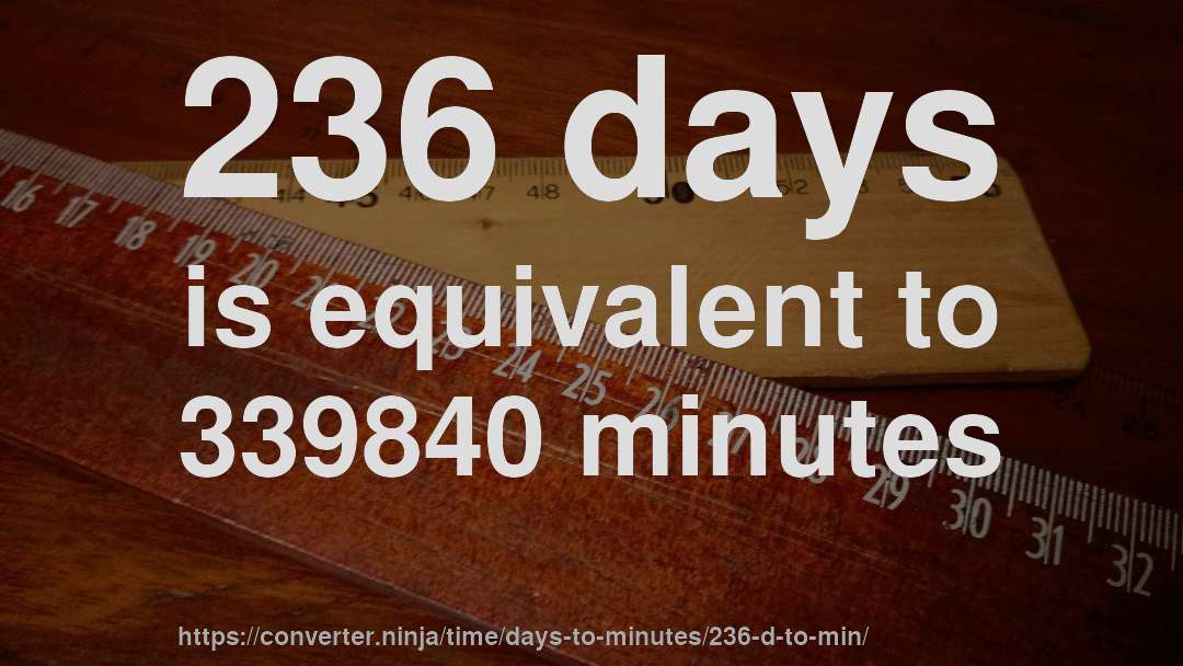 236 days is equivalent to 339840 minutes