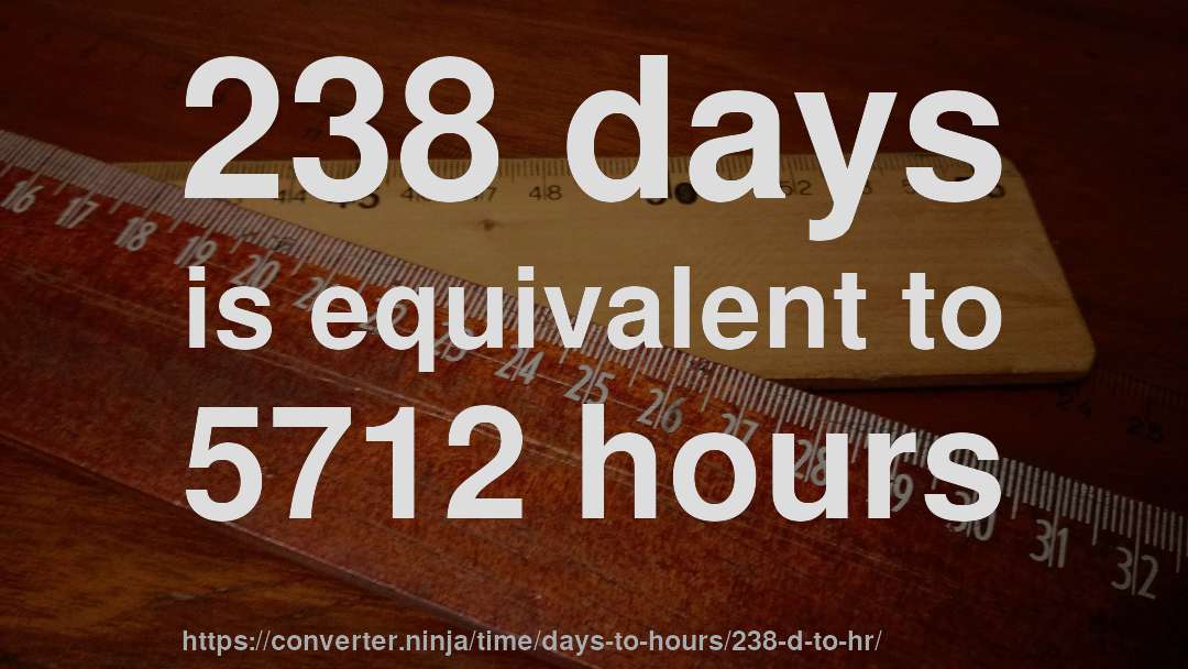 238 days is equivalent to 5712 hours