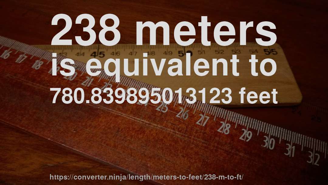 238 meters is equivalent to 780.839895013123 feet