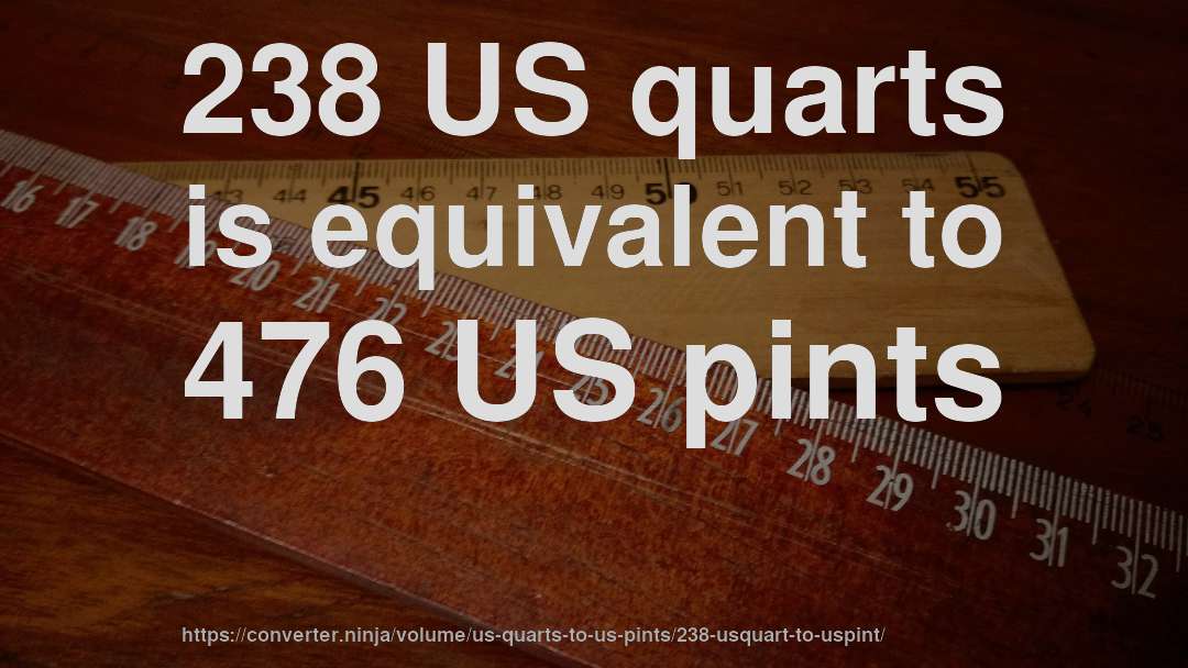 238 US quarts is equivalent to 476 US pints