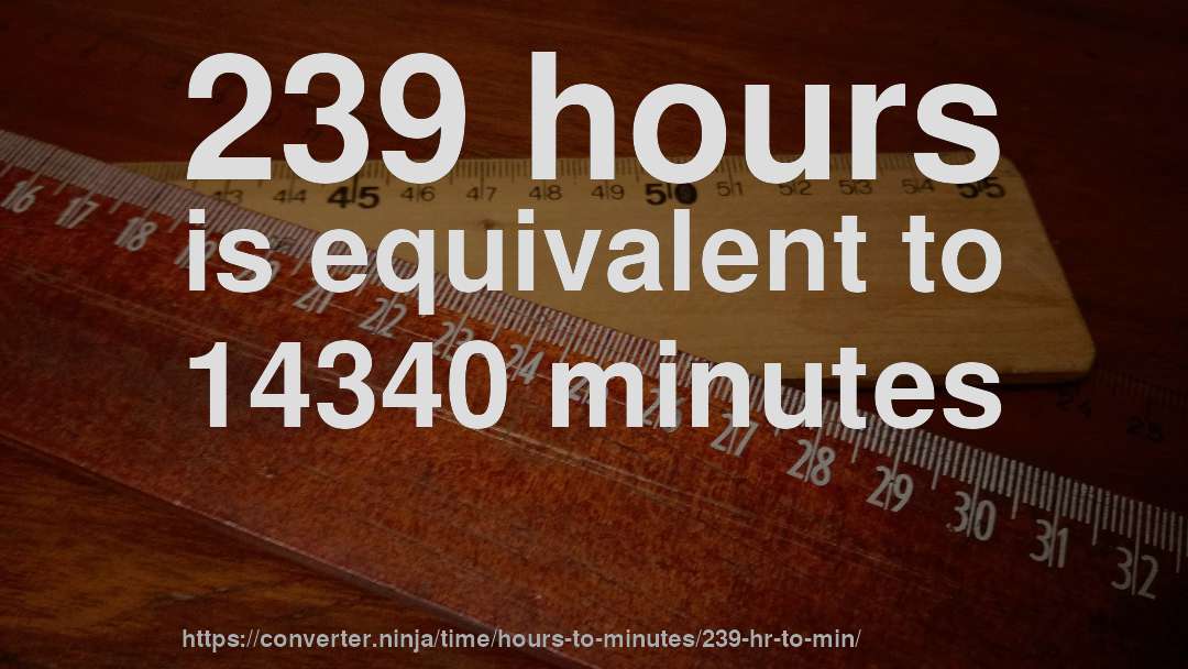 239 hours is equivalent to 14340 minutes