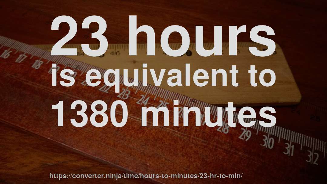23 hours is equivalent to 1380 minutes
