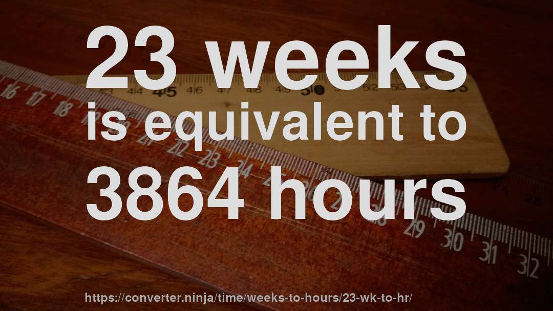 23 weeks is equivalent to 3864 hours
