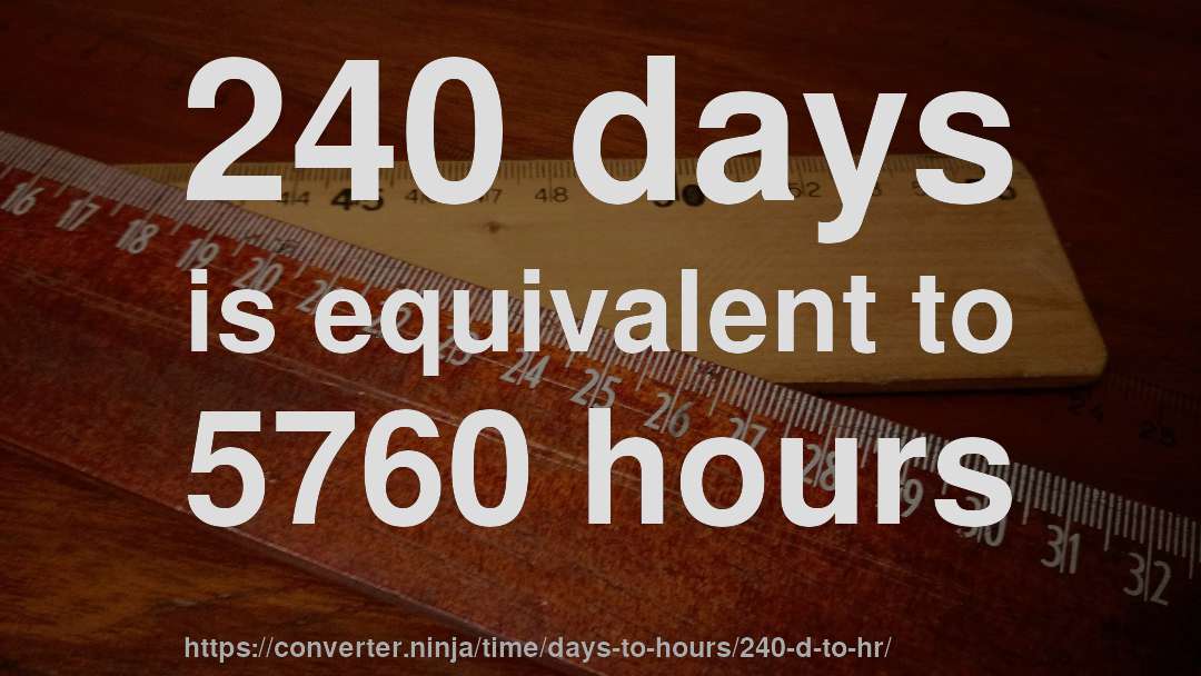 240 days is equivalent to 5760 hours