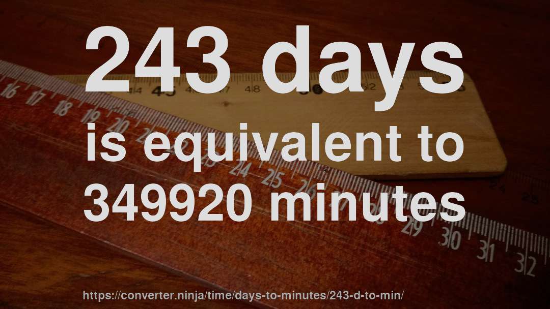 243 days is equivalent to 349920 minutes