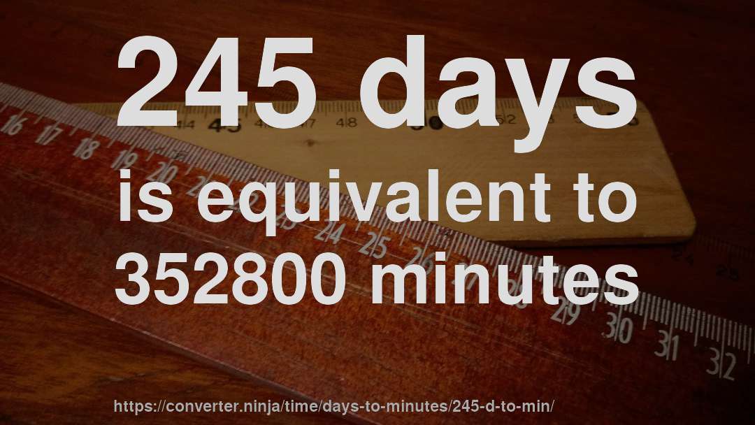 245 days is equivalent to 352800 minutes