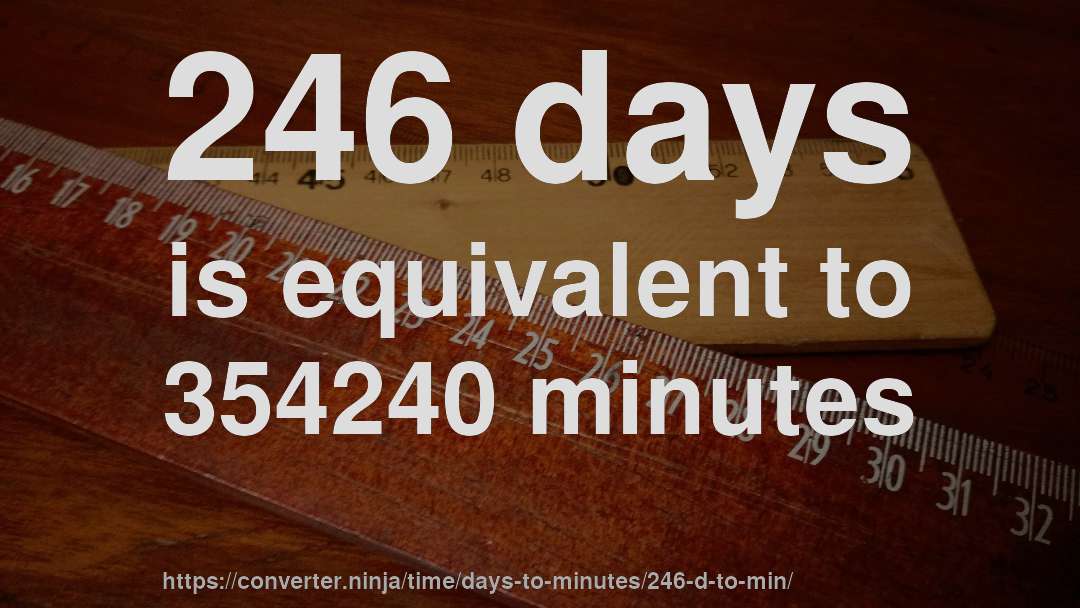 246 days is equivalent to 354240 minutes