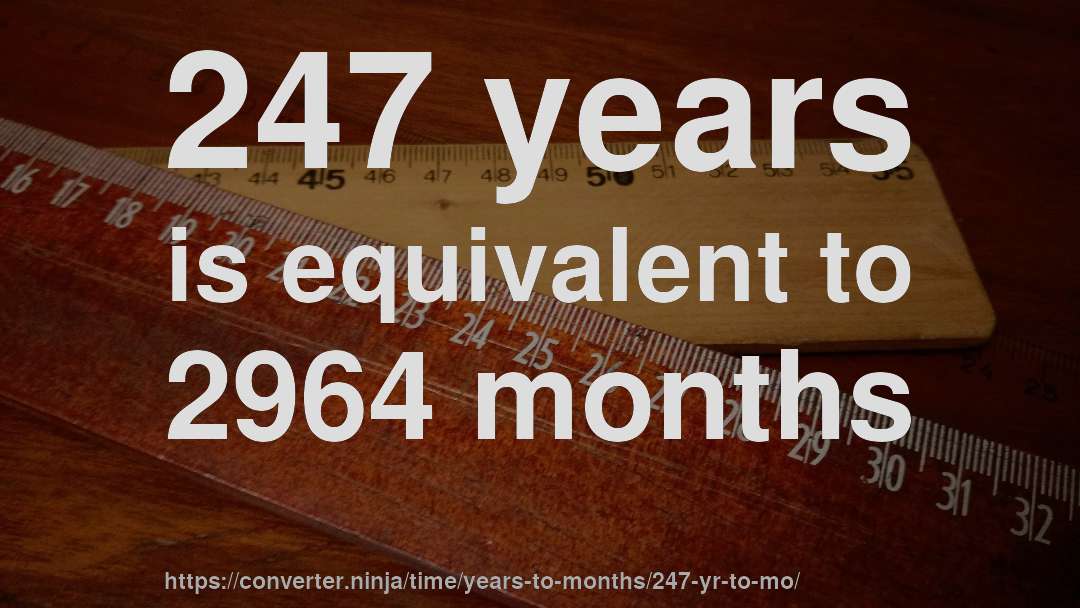 247 years is equivalent to 2964 months