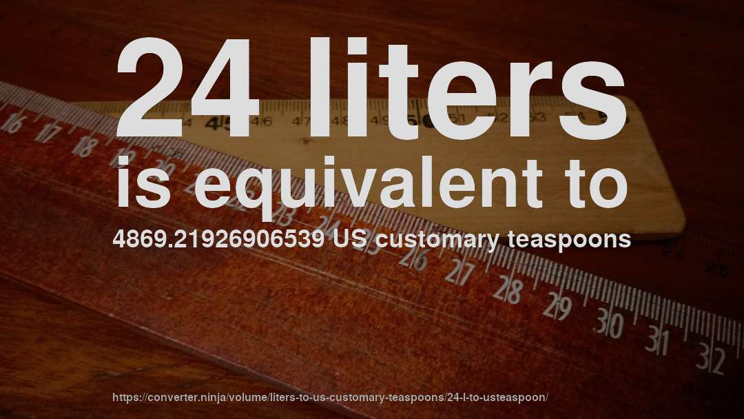 24 liters is equivalent to 4869.21926906539 US customary teaspoons