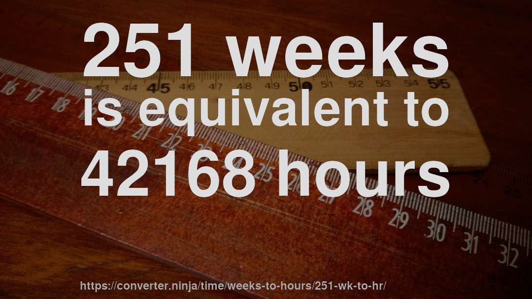 251 weeks is equivalent to 42168 hours