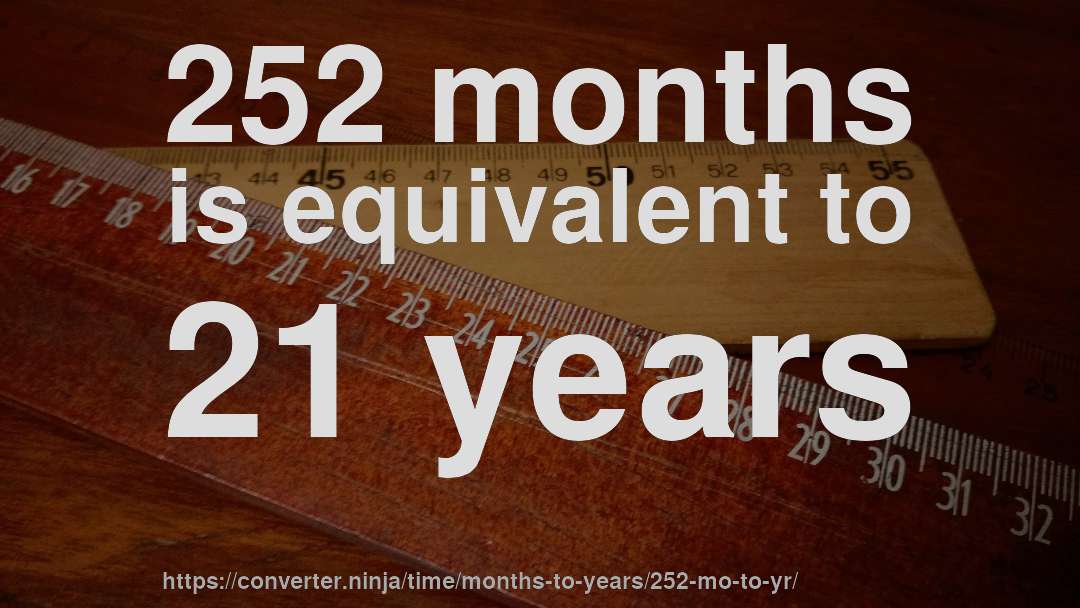 252 months is equivalent to 21 years