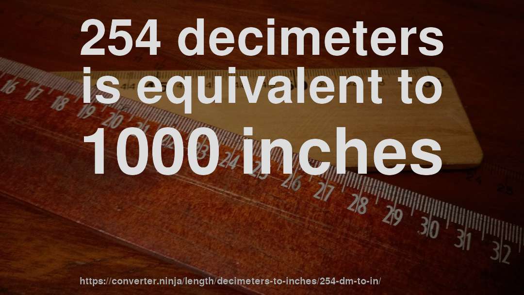 254 decimeters is equivalent to 1000 inches