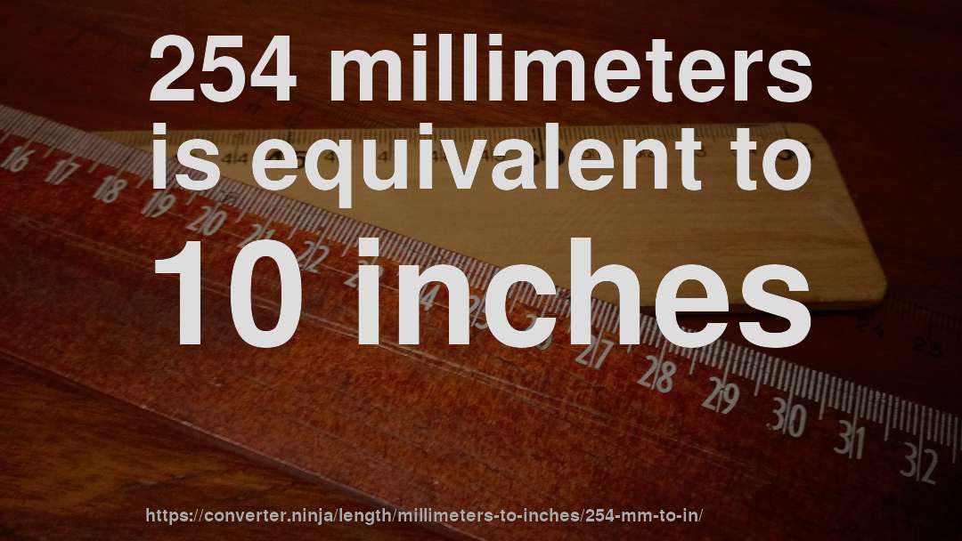 254 millimeters is equivalent to 10 inches