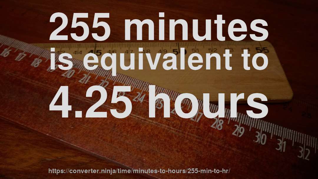 255 minutes is equivalent to 4.25 hours