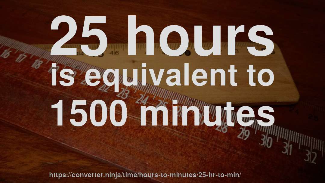 25 hours is equivalent to 1500 minutes
