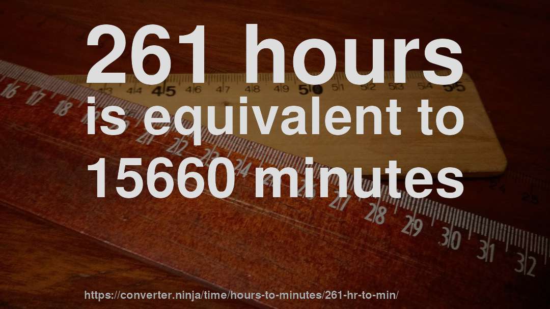 261 hours is equivalent to 15660 minutes