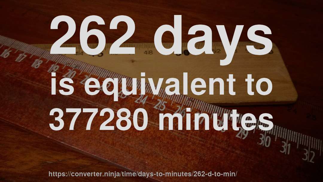 262 days is equivalent to 377280 minutes