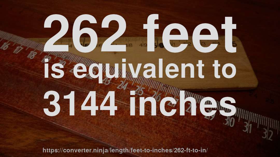 262 feet is equivalent to 3144 inches