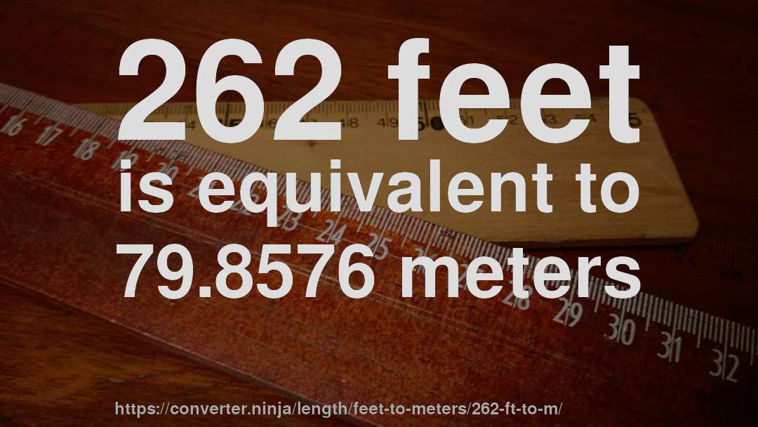 262 feet is equivalent to 79.8576 meters