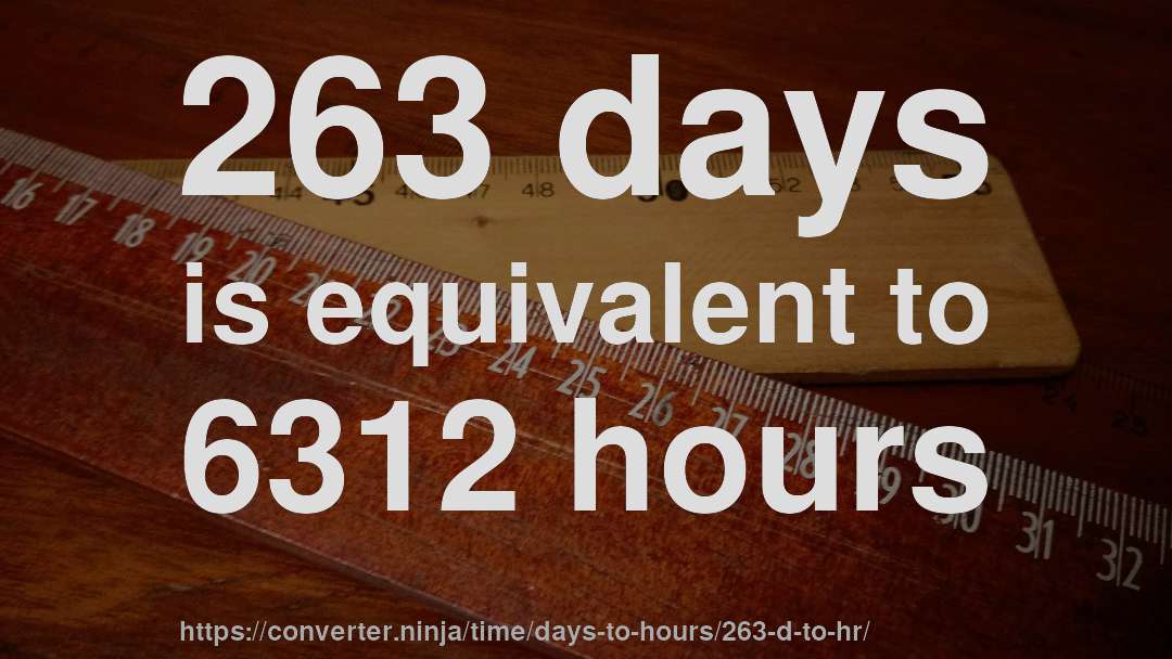 263 days is equivalent to 6312 hours