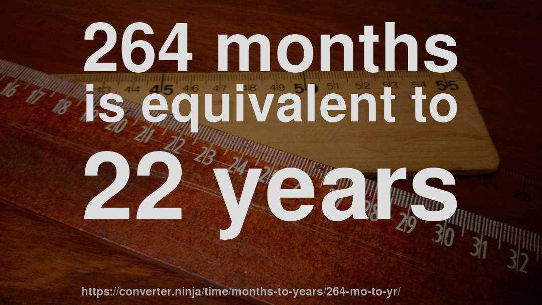 264 months is equivalent to 22 years